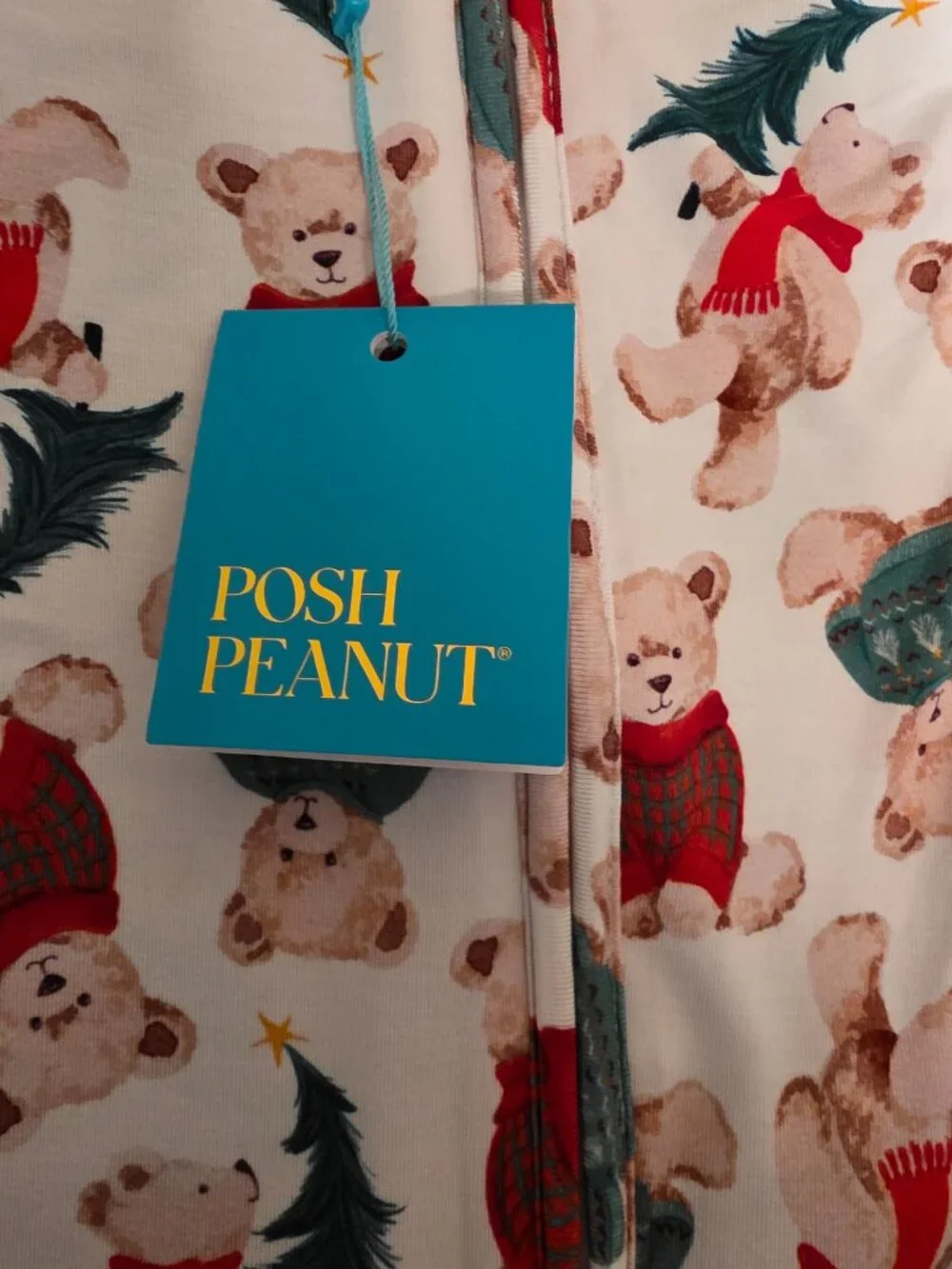 Posh Peanut Christmas Teddy Bear — 3–6 Months